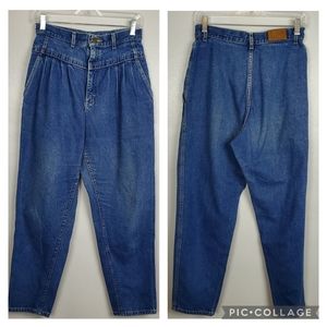 Vintage Lee Pleated Pocketless Mom Jeans Womens Sz 12 High Waisted Y2K 90s Vtg